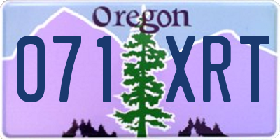 OR license plate 071XRT