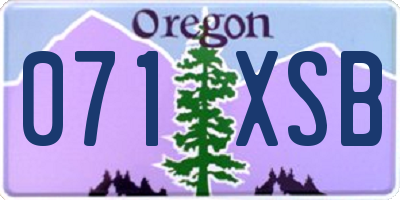 OR license plate 071XSB
