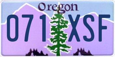 OR license plate 071XSF