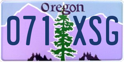 OR license plate 071XSG