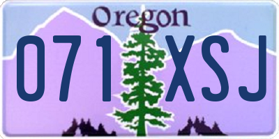 OR license plate 071XSJ