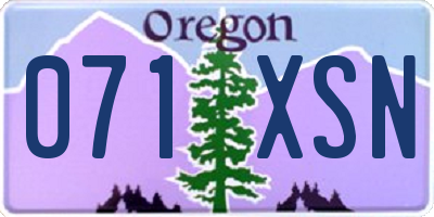 OR license plate 071XSN