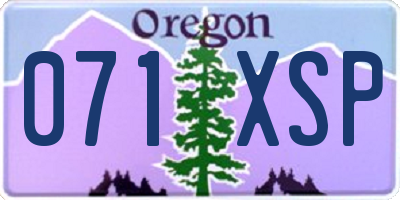 OR license plate 071XSP