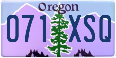 OR license plate 071XSQ