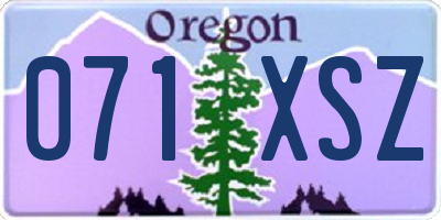 OR license plate 071XSZ