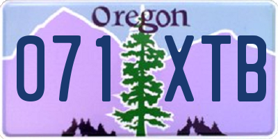 OR license plate 071XTB