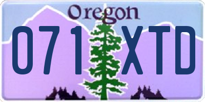 OR license plate 071XTD