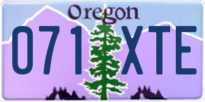 OR license plate 071XTE