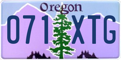 OR license plate 071XTG
