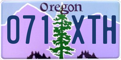 OR license plate 071XTH
