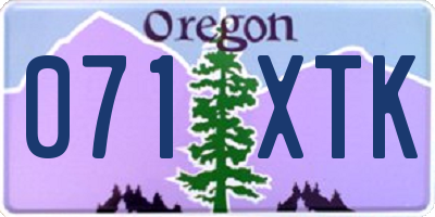 OR license plate 071XTK