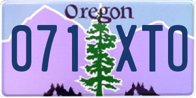 OR license plate 071XTO