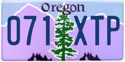 OR license plate 071XTP