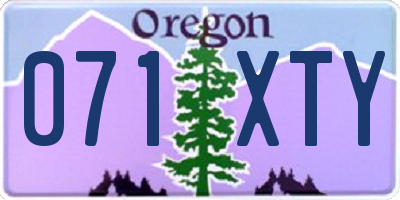 OR license plate 071XTY
