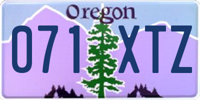 OR license plate 071XTZ
