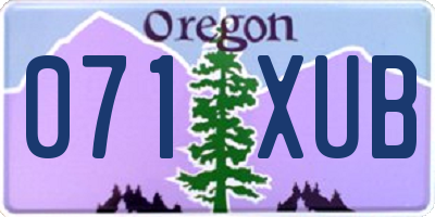 OR license plate 071XUB