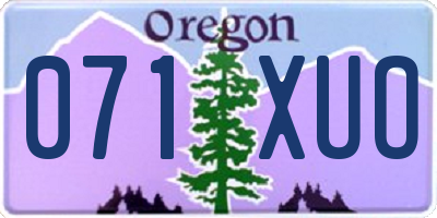 OR license plate 071XUO