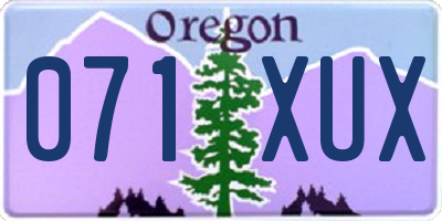 OR license plate 071XUX