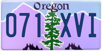 OR license plate 071XVI