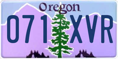 OR license plate 071XVR