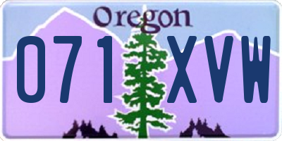 OR license plate 071XVW