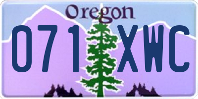OR license plate 071XWC