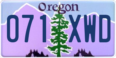 OR license plate 071XWD