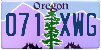 OR license plate 071XWG