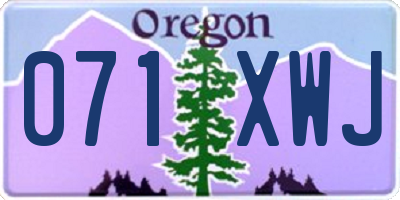 OR license plate 071XWJ