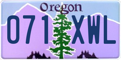 OR license plate 071XWL