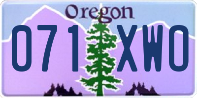 OR license plate 071XWO