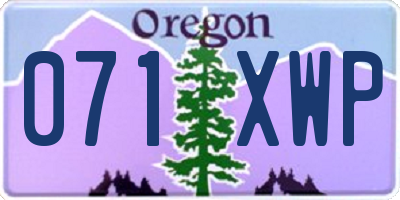OR license plate 071XWP