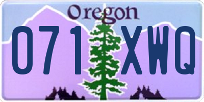 OR license plate 071XWQ