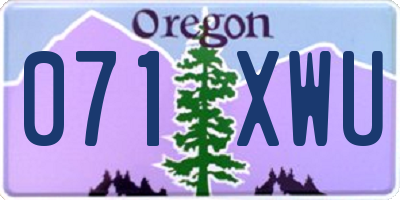 OR license plate 071XWU