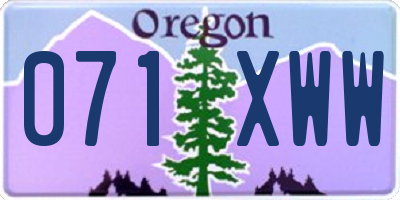 OR license plate 071XWW