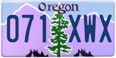 OR license plate 071XWX