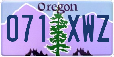 OR license plate 071XWZ