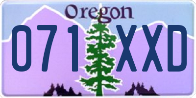 OR license plate 071XXD