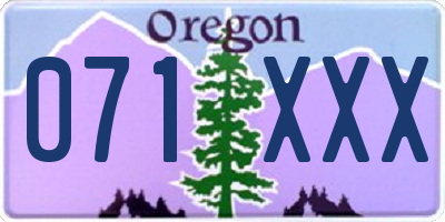 OR license plate 071XXX