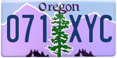 OR license plate 071XYC