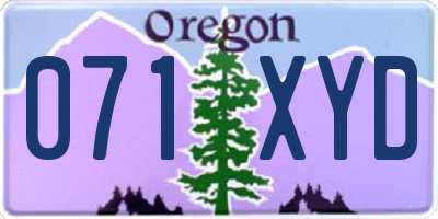 OR license plate 071XYD