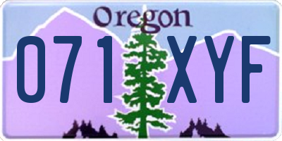 OR license plate 071XYF