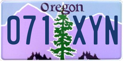 OR license plate 071XYN