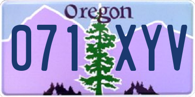 OR license plate 071XYV