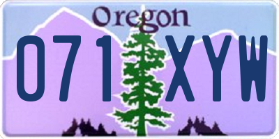 OR license plate 071XYW
