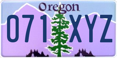 OR license plate 071XYZ