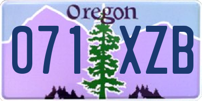 OR license plate 071XZB