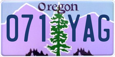 OR license plate 071YAG
