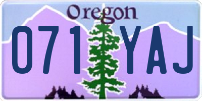 OR license plate 071YAJ