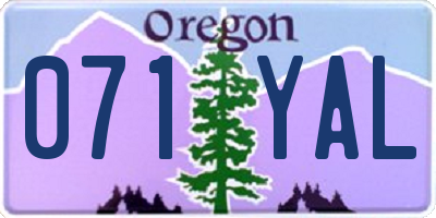 OR license plate 071YAL